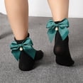 thumbnail image 2 of iHPH7 Mid Crew Socks Christmas Gifts Bow Socks Above Ankle Socks Women Socks with Bows Workout Socks Women Gym Socks Women Green One Size, 2 of 3