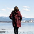 thumbnail image 2 of JAN & JUL Long Rain Jacket Waterproof and Windproof Rain-Coat for Women (Burgundy, S), 2 of 6