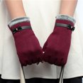 thumbnail image 3 of Bolsa Manoplas de pantalla táctil para mujer Guante de invierno con lazo de lana de oveja (Borgoña) Ndcxsfigh Para Estrenar, 3 of 9