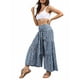 thumbnail image 5 of VISgogo Pantalones casuales de playa para mujer, pantalones anchos de cintura alta con vendaje delantero, S/ M/ L/ XL VISgogo moda, 5 of 8