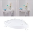 thumbnail image 2 of KAKOWELY corner shelf Kitchen Bathroom Wall Corner Shelf Strong Suction Triangle Storage Shelves Rack (White)12.99"X8.66"X1.77", 2 of 4
