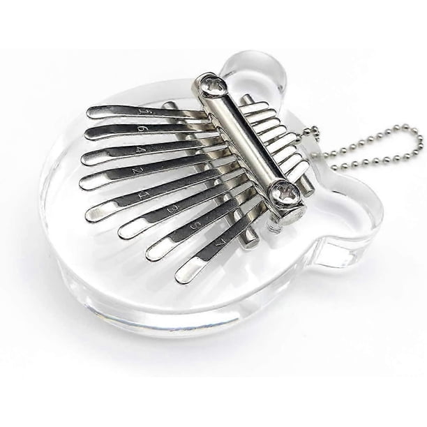 8-key mini kalimba made of wood and exquisite acrylic crystal piano marimba musical accessory pendant gift (teddy bear shape)