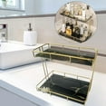 thumbnail image 5 of Iron Bathroom Organizer Countertop, , Household Display Storage Shelves, Makeup Organizer for Countertop Desk Bathroom - Black gold, 5 of 7