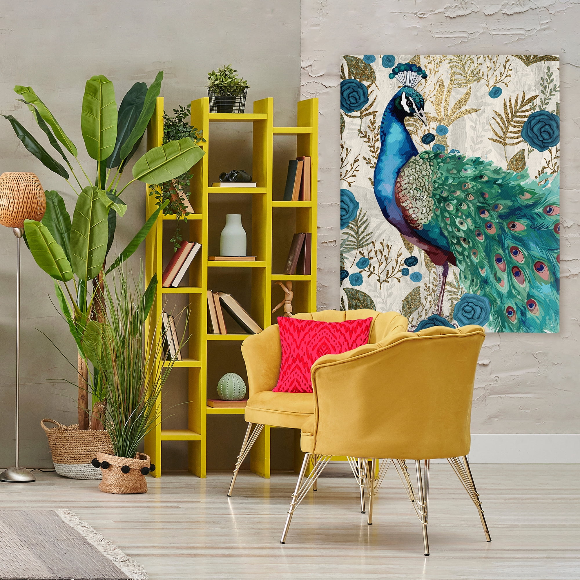 Stupell Industries Rococo Peacock Pride Canvas Wall Art, design by Kim Allen