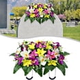 thumbnail image 2 of Aoyunhp 1Pc Cemetery Flower Saddle,Artificial Cemetery Saddle,Grave Flowers for Cemetery,Outdoor Tombstone Memorial Decorations,Memorial Arrangement Decor for Cemetery Top Ornament, 2 of 5