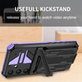 thumbnail image 5 of Heavy Duty Case for Samsung Galaxy S25 Plus Credit Card Holder Cover with Kickstand, Military Grade Dual-Layers Rugged Shockproof Lens Protection Case for Samsung Galaxy S25 Plus, Purple, 5 of 9
