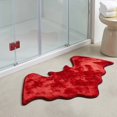 thumbnail image 6 of LEFXSMR Halloween Bathroom Rugs, Non Slip Bats Shaped Bath Mat, Soft Absorbent Toilet Rug for Holiday Halloween Decorations, Red, 6 of 6