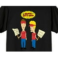 thumbnail image 2 of Beavis & Butthead Characters With Picket Signs Crew Neck Short Sleeve Women's Black T-shirt-5XL, 2 of 3
