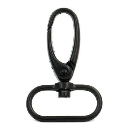 

Fenggtonqii 1 Swivel Trigger Push Gate Snap Hook Lobster Claw Clasp Spring Loaded Clip Oval-Ring Ended Black S-Size - Pack of 6