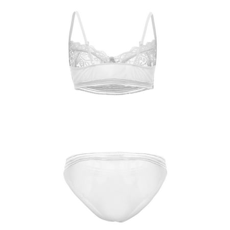 

REORIAFEE Sexy Lingerie Nightgown Negligee Nightie Bridal Babydoll Women Dating Sexy Lace Lingerie Set Strappy Bra Panty Set Two Piece Babydoll Crotchless Lingerie White XXL