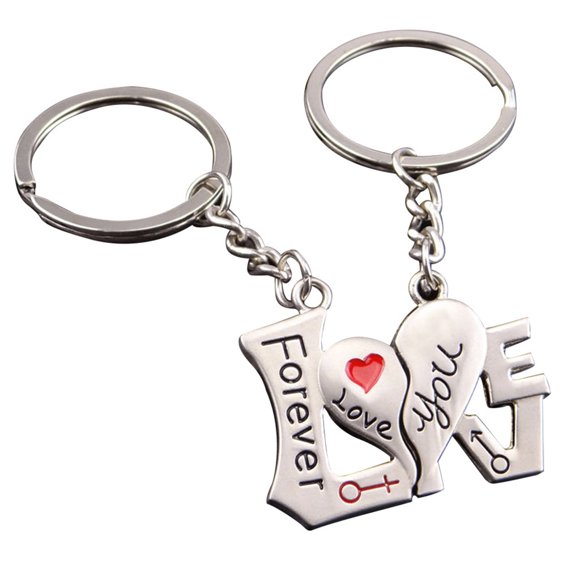 Kyusrd Summer Outdoor Patio Deals!Heart Key Couple Key Chain Keyring Keyfob Lover Gift Valentine's Day