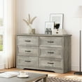 thumbnail image 4 of Wpond 6-Drawer Wooden Dresser with Spacious Deep Wide Storage Drawers, Gray, 47.2 x 15.7 x 30.7", 4 of 10