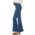 thumbnail image 4 of INSPIRE CHIC Women's Vintage Long Pants Classic High Waist Denim Bell Bottoms Jeans, 4 of 8