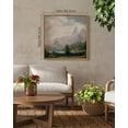 thumbnail image 2 of Drsoum Vintage Landscape Canvas Wall Art 16x16in Natural Framed Retro Village Prints Modern Kitchen Bedroom Office Decor, 2 of 5