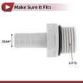 thumbnail image 4 of Unique Bargains Plastic Hose Barb Fitting 25/64" 1/2"G Male Thread Straight Pipe Connector Gray White 5 Pcs, 4 of 7