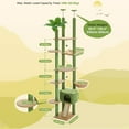 thumbnail image 3 of Demi Bonn Floor to Ceiling Tall Cat Tree Tower Adjustable (90.5''~100.4'') with Cat Condo, Cat Hammock and Scratching Post, Cat Climbing Tree for Indoor Large Cats, Green, 3 of 8