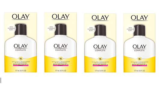 OLAY Complete UV 365 Daily Moisturizer Broad Spectrum SPF 15, Combination/Oily 6 oz (Pack of 4)