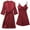 Wine, variant on gakvov Silk Pajamas For Womens Silk Satin 2-Piece Pajamas Nightdress Kimono Cardigan Robe Set