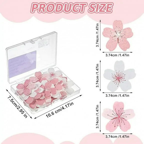 60Pcs Flowers Cupcake Toppers Cherry Birthday Cake Decorations Sakura Flower cake Toppers for Birthday Wedding Baby Shower Decor