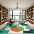 thumbnail image 2 of ODIKA 6'x9' Machine Washable Non-Slip Area Rug, Abstract Green High Traffic Rug, Green, 1075178, 2 of 7