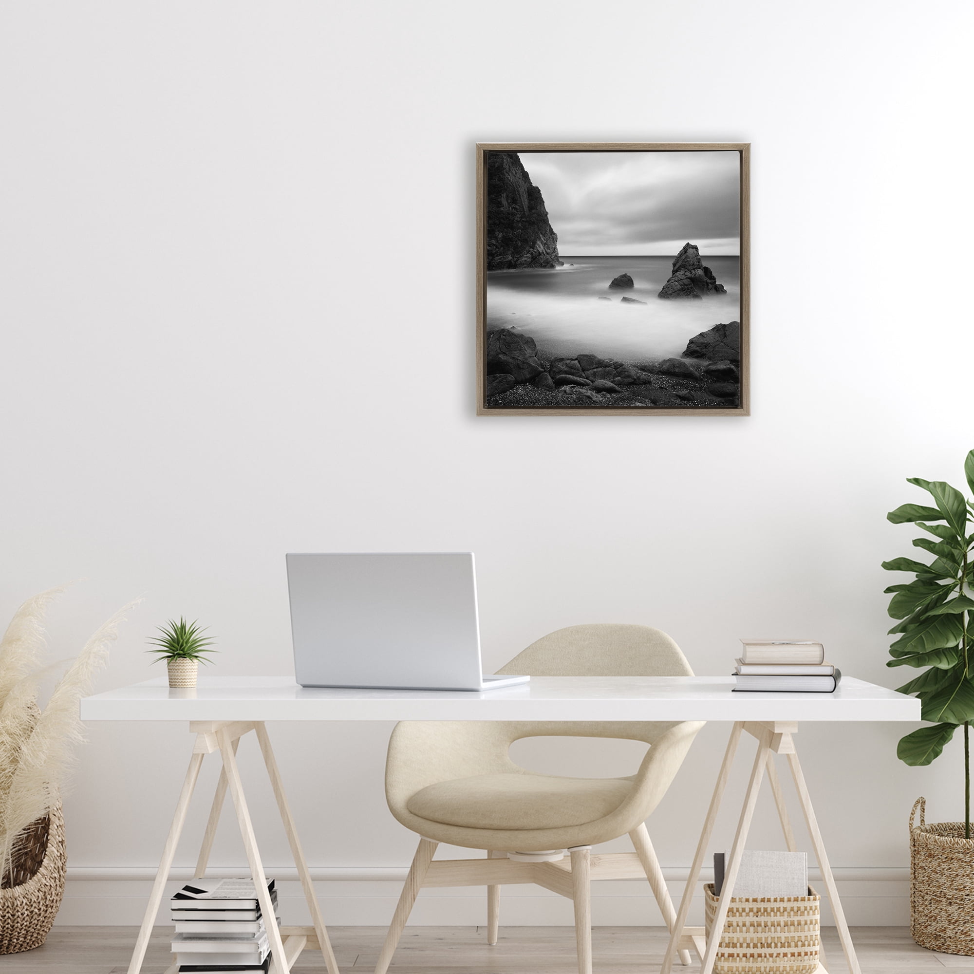 Stupell Industries Clear To The Horizon Brown Framed Floater Canvas Wall Art, design by Chip Forelli