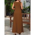 thumbnail image 4 of Mengpipi Womens Dresses Sleeveless Elegant Crew Neck A-Line Maxi Dresses S-XXL, 4 of 5