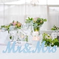 thumbnail image 5 of EastVita Adeeing Mr and Mrs Logo Wedding Table Wooden Wedding Logo Heart Table Decoration Large Mr&Mrs Wooden Letters Just Married Logo Vintage Wedding Anniversary Party Decoration Light Blue, 5 of 10