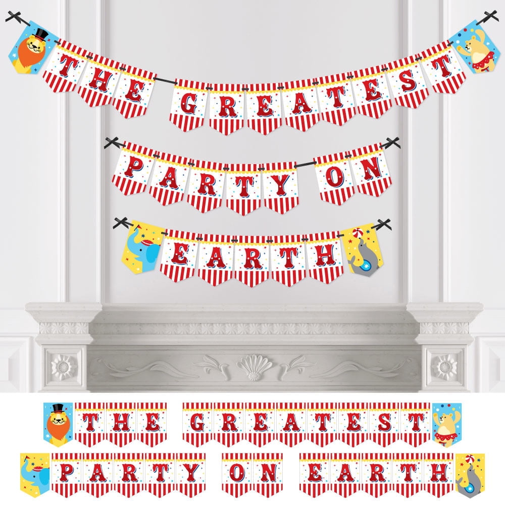 Carnival - Step Right Up Circus - Bunting Banner - Carnival Themed Party Decorations - The Greatest Party On Earth