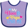 thumbnail image 3 of Inktastic My Nana and Papa Love Me with Hearts Boys or Girls Baby Bib, 3 of 4