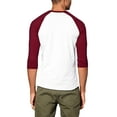 thumbnail image 3 of Ma Croix Mens 3/4 Sleeve Raglan Baseball T Shirt Small, White/Burgundy, 3 of 4