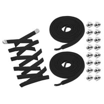 3Pairs No Tie Shoe Laces, Elastic Tieless Shoelaces with End Clips, Black