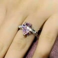 thumbnail image 3 of 925 Silver Ring Pretty Pear Cut Cut Cubic Zircon Engagement Jewelry Sz 6-10, 3 of 6