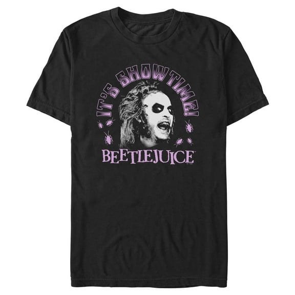 Men's Beetlejuice It's Showtime Pink  Graphic T-Shirt