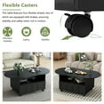 thumbnail image 3 of MAYEERTY Flexible Cream Style Coffee Table with 2 Brake Wheels, Cloud Top Side Table with Drawer, Irregular Center Table with Large Storage for Living Room, Black, 39.37''x 23.6'', 3 of 9