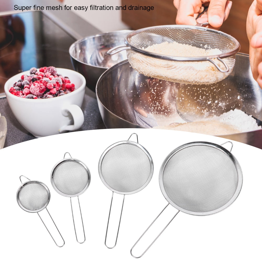 Mgaxyff Flour Sifter,Flour Sieve,4pcs Kitchen Stainless Steel Manual