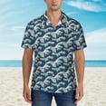 thumbnail image 4 of Daiia A Japanese Great Wave Hawaiian Shirt for Men Gentle Cotton Regular Short Sleeve Casual-Medium, 4 of 9