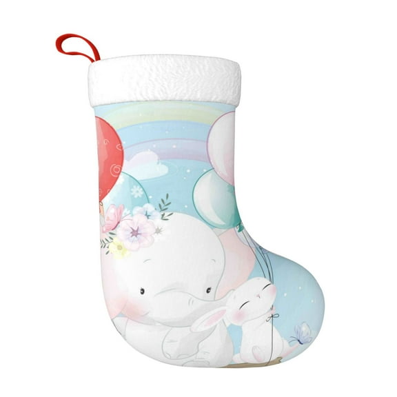 Honeii Cute Elephant for Christmas Stocking,Large Xmas Stocking,Holiday and Family Stocking for Fireplace Christmas Holiday Party Decoration