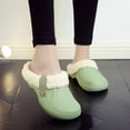 thumbnail image 2 of Men's Women's Lined Clogs Waterproof Garden Shoes House Slippers Winter Warm Comfortable Slip on Light Green, 2 of 7