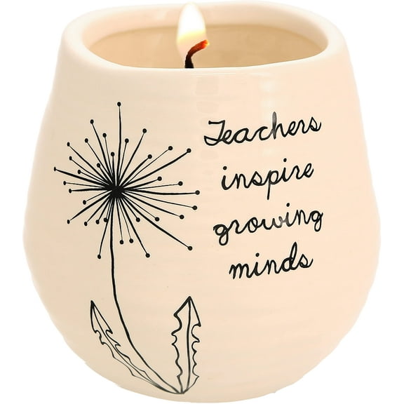 Pavilion Gift Company Teachers Inspire Growing Minds Ceramic Soy Candle