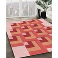 thumbnail image 3 of Ahgly Company Machine Washable Indoor Square Transitional Light Salmon Pink Area Rugs, 7' Square, 3 of 7