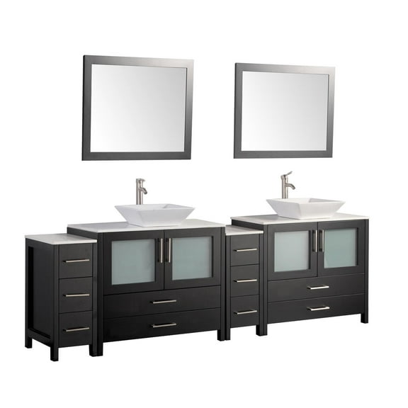 Vanity Art VA3136-96E 96 in. Double Sink Bathroom Vanity Set, Espresso