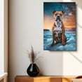 thumbnail image 4 of Staffordshire Bull Terrier Dog Lying in The Snow Canvas Print Wall Art Famous Painting for Kids Nursery Bedroom Living Room Office Home, 4 of 6