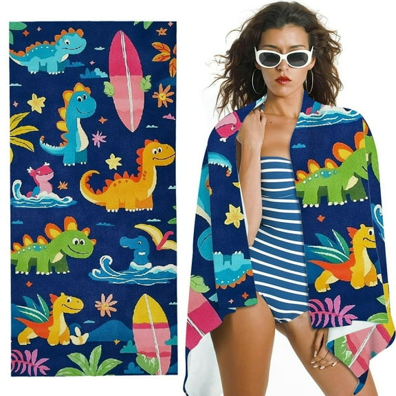 BANET Dinosaurs Beach Towel for Boys Quick Dry Kids Beach Towels Travel Towel for Women Girls Men Kids Adults 30x60in