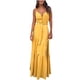 thumbnail image 1 of Vestido largo abotonado sólido con cuello en V y cinturón para mujer Fridja  nalpqowj4707, 1 of 9