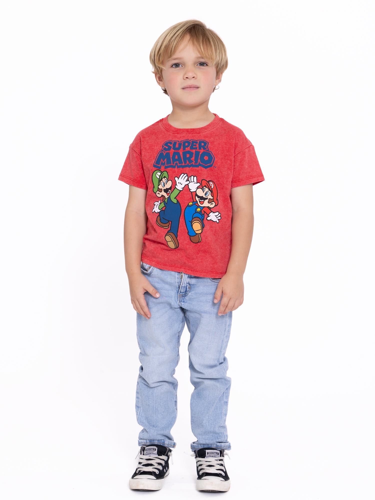 Super Mario Bros. Toddler Graphic Crewneck Tee with Short Sleeves, Sizes 12M-5T