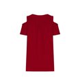 thumbnail image 4 of Loopsun Plus Size Womens Summer Tops, Women's Plus Size Top Short Sleeved Basic Casual Round Neck Off Shoulder T-shirt Loose Cotton Shirt Wine L, 4 of 5