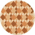 thumbnail image 1 of Ahgly Tapis Rond Lavable en Machine Intérieur Transitionnel Orange Néon, 3 Pieds Rond, 1 of 7