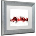 thumbnail image 2 of Trademark Fine Art "Glasgow Scotland Skyline Red 2" Canvas Art by Michael Tompsett, White Matte, Silver Frame, 2 of 4