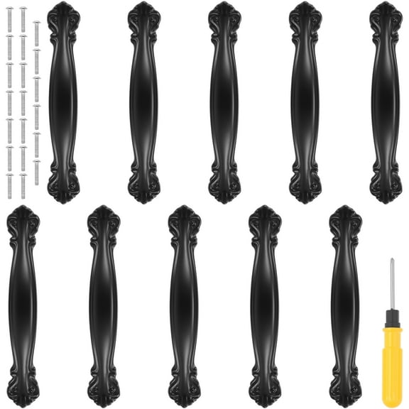 10Pcs Metal Cabinet Handle Zinc Alloy Drawer Pull Easy Install Furniture Cupboard Door Pull Handle 2.5 Inch Hole Spacing for Cabinet Wardrobe Furniture Kitchen Bathroom