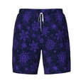 thumbnail image 4 of Lsque Mens Swim Trunks purple flower Snowflake Pattern - Bathing Suit Compression Liner - Beach Swim Shorts Swimwear - (S-3XL) - Stretch Quick Dry -Large, 4 of 9